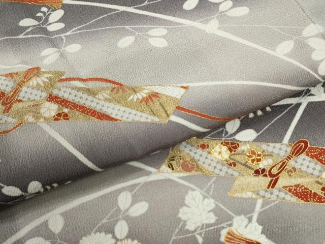 平和屋着物●訪問着 駒刺繍 短冊草花文 暈し染め 金彩 鬼しぼ縮緬 正絹 逸品 未使用 CABM3804yc