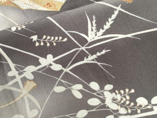 平和屋着物●訪問着 駒刺繍 短冊草花文 暈し染め 金彩 鬼しぼ縮緬 正絹 逸品 未使用 CABM3804yc