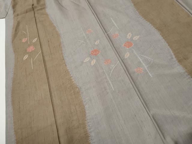 平和屋着物●上質な紬 絞り 枝花文 正絹 逸品 CABM3823yc