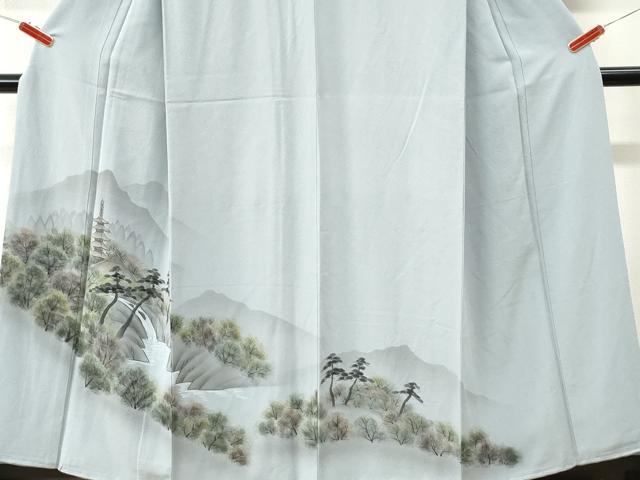 平和屋着物●訪問着 手描き 遠山京風景文 暈し染め 正絹 逸品 未使用 CABM3835yc