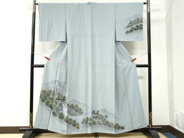 平和屋着物●訪問着 手描き 遠山京風景文 暈し染め 正絹 逸品 未使用 CABM3835yc