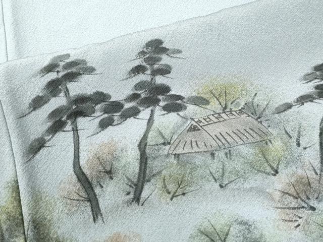 平和屋着物●訪問着 手描き 遠山京風景文 暈し染め 正絹 逸品 未使用 CABM3835yc