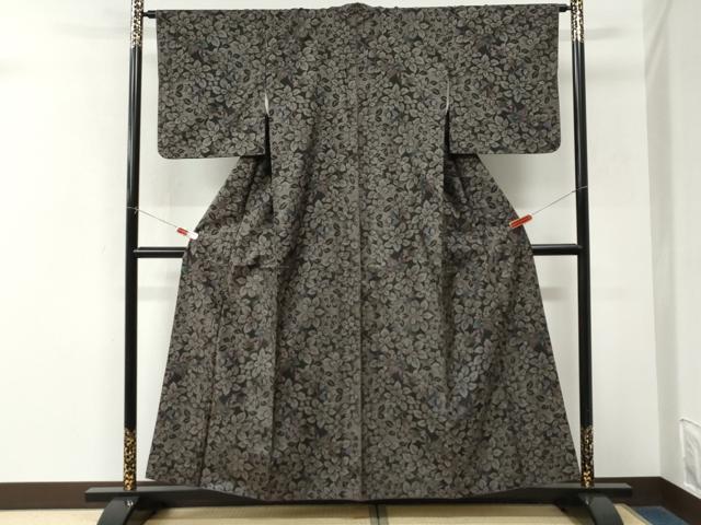 平和屋着物●本場大島紬 9マルキ 枝花文 正絹 逸品 CABM3838yc