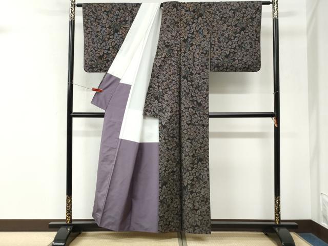 平和屋着物●本場大島紬 9マルキ 枝花文 正絹 逸品 CABM3838yc