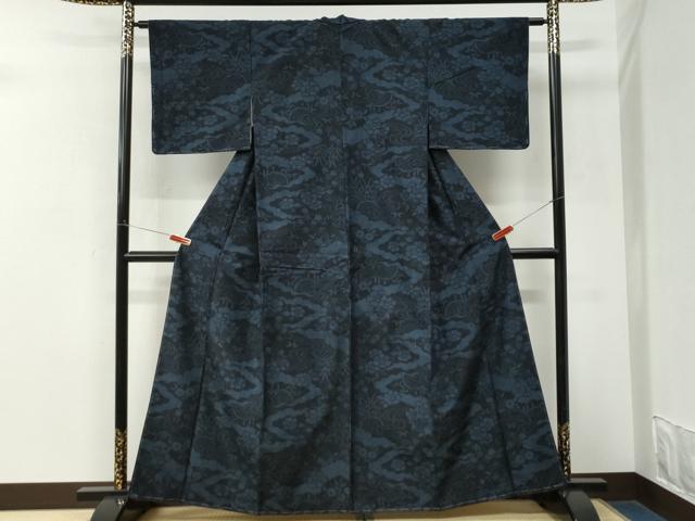 平和屋着物●結城紬 100亀甲 流水籬花文 正絹 逸品 未使用 CABM3839yc