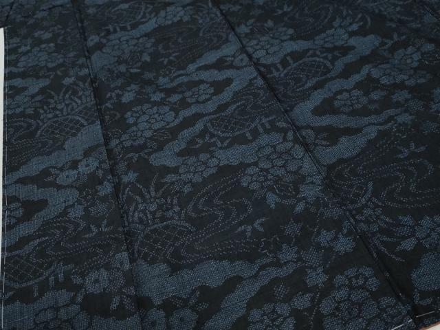 平和屋着物●結城紬 100亀甲 流水籬花文 正絹 逸品 未使用 CABM3839yc