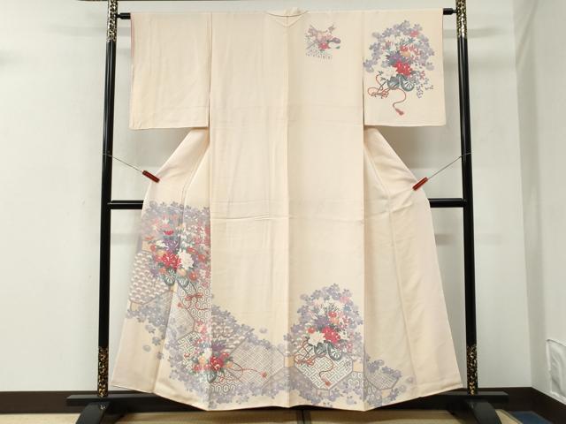 平和屋着物●訪問着 友禅 職工吉祥牡丹花車文 正絹 逸品 CABM3843yc