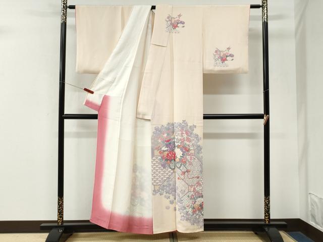 平和屋着物●訪問着 友禅 職工吉祥牡丹花車文 正絹 逸品 CABM3843yc