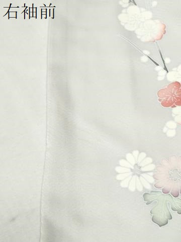平和屋着物●訪問着 駒刺繍 竹垣枝菊文 暈し染め 金彩 正絹 逸品 CABM3845yc
