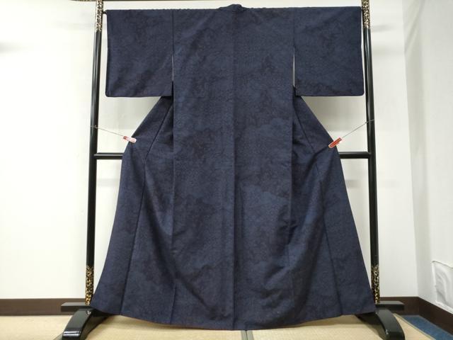平和屋着物●結城紬 100亀甲 吉祥花唐草文 正絹 逸品 CABM3849yc