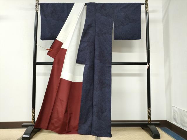 平和屋着物●結城紬 100亀甲 吉祥花唐草文 正絹 逸品 CABM3849yc