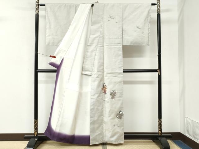 平和屋着物●訪問着 本場縞大島紬 手描き 童子遊び 正絹 逸品 未使用 CABM3852yc