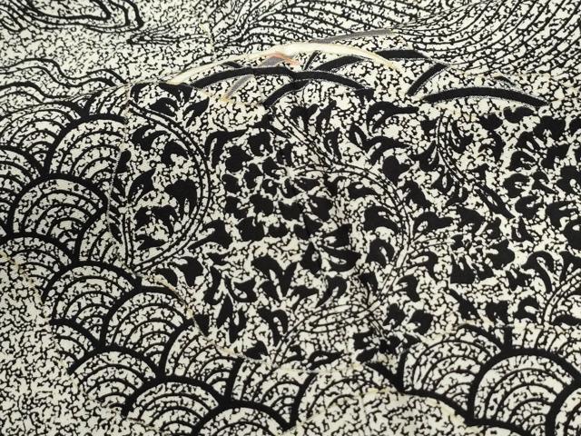平和屋着物●訪問着 道長芝草吉祥花文 たたき染め 金彩 正絹 逸品 CABM3855yc