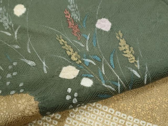 平和屋着物●訪問着 絞り 遠山枝花文 金彩 正絹 逸品 CABM3857yc