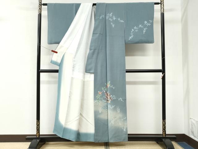 平和屋着物●訪問着 友禅 人物木賊枝花文 暈し染め 正絹 逸品 CABM3859yc