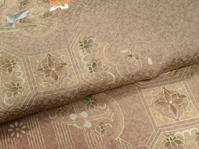 平和屋着物●訪問着 刺繍 花蝶文 暈し染め 金彩 ロング丈 正絹 逸品 CABM3866yc