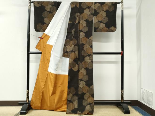 平和屋着物●上質な紬 雪輪文 正絹 逸品 CABM3870yc