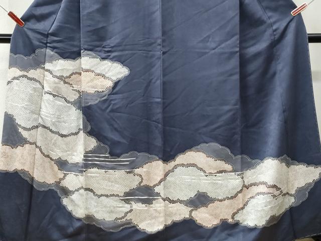 平和屋着物●訪問着 駒刺繍 絞り 霞雲重ね文 正絹 逸品 未使用 CABM3872yc