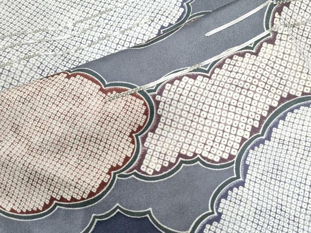 平和屋着物●訪問着 駒刺繍 絞り 霞雲重ね文 正絹 逸品 未使用 CABM3872yc