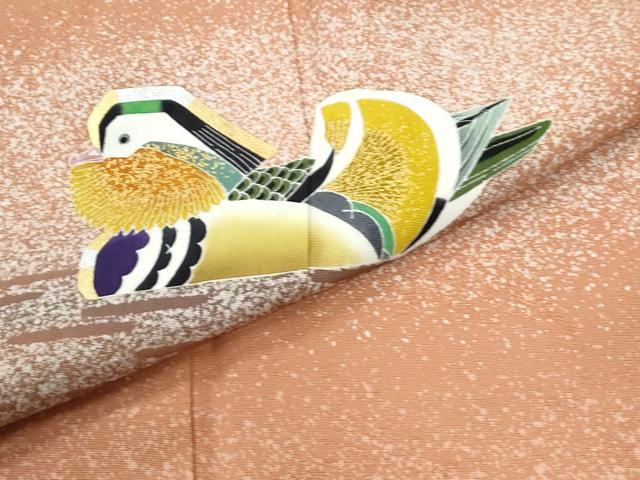 平和屋着物●人間国宝・羽田登喜男 訪問着 鴛鴦 金彩 正絹 逸品 未使用 CABM3878yc