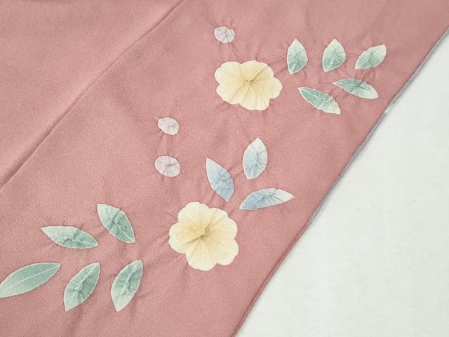 平和屋着物●訪問着 駒刺繍 絞り 流水吉祥草花文 金彩 ロング丈 正絹 逸品 CABM3879yc