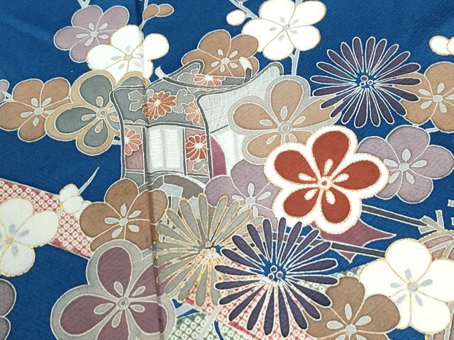 平和屋着物●訪問着 笹竹御所車枝梅文 金彩 正絹 逸品 未使用 CABM3888yc