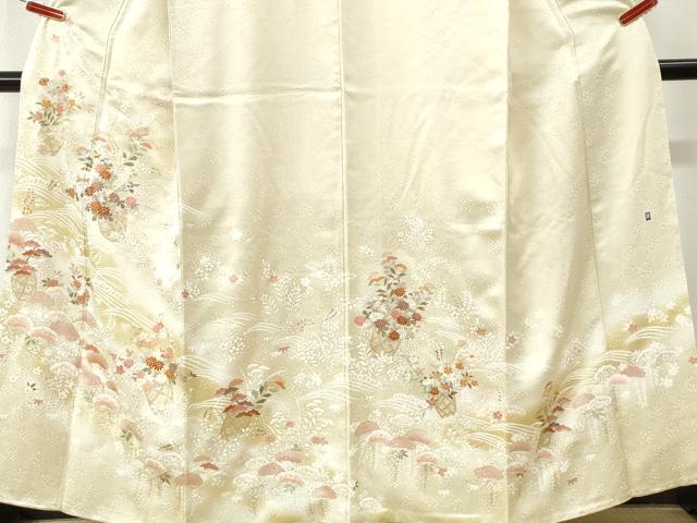 平和屋着物●訪問着 作家物 駒刺繍 浜松花籠文 暈し染め 金彩 正絹 逸品 CABM3894yc