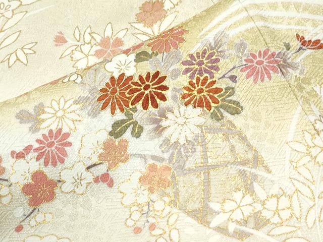 平和屋着物●訪問着 作家物 駒刺繍 浜松花籠文 暈し染め 金彩 正絹 逸品 CABM3894yc