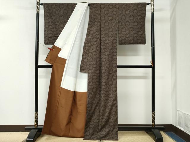 平和屋着物●結城紬 100亀甲 有栖川文様 正絹 逸品 未使用 CABM3904yc