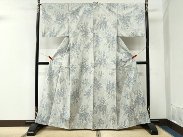 平和屋着物●本場大島紬 白大島 9マルキ 総絣 樹林文 正絹 逸品 CABM3905yc