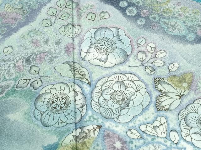 平和屋着物●吉乃一廉 幻の辻が花 訪問着 暈し染め 銀通し地 ロング丈 正絹 逸品 CABM3912yc