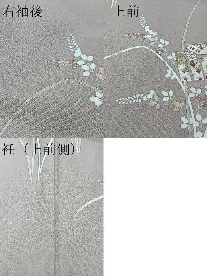 平和屋着物●訪問着 駒刺繍 源氏香枝花文 金彩 正絹 逸品 CABM3920yc