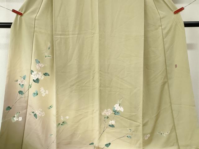 平和屋着物●訪問着 友禅 作家物 枝花文 暈し染め 正絹 逸品 CABM3923yc