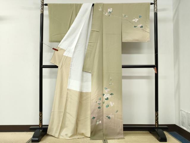 平和屋着物●訪問着 友禅 作家物 枝花文 暈し染め 正絹 逸品 CABM3923yc