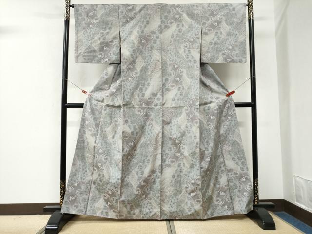 平和屋着物●本場大島紬 白大島 7マルキ 総絣 有栖川草花文 正絹 逸品 CABM3930yc