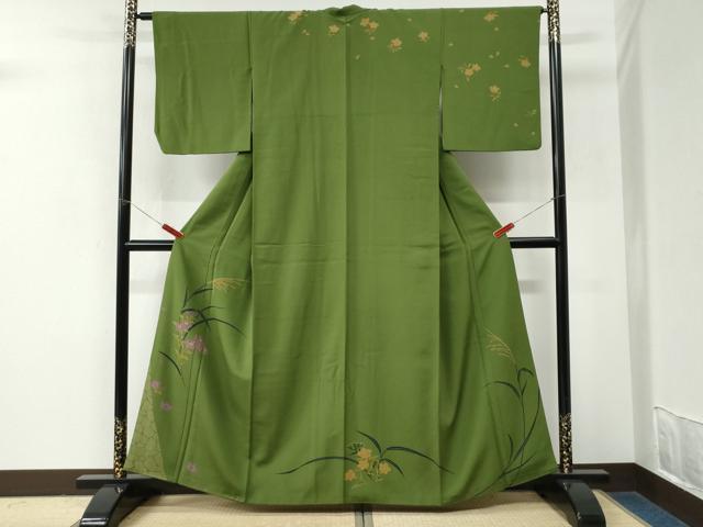 平和屋着物●訪問着 稲穂草花文 正絹 逸品 CABM3932yc