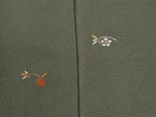 平和屋着物●訪問着 総刺繍 竹屋町刺繍 草花文 鬼しぼ縮緬 正絹 逸品 CABM3935yc
