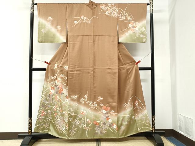 平和屋着物●訪問着 草花文 暈し染め 金彩 正絹 逸品 CABM3942yc