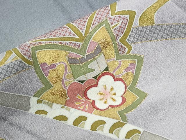 平和屋着物●訪問着 竜田川毬貝桶花文 金彩 ロング丈 正絹 逸品 未使用 CABM3945yc