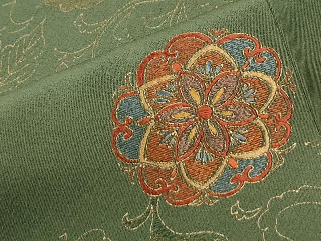平和屋着物●訪問着 刺繍 短冊花唐草文 金彩 正絹 逸品 CABM3946yc