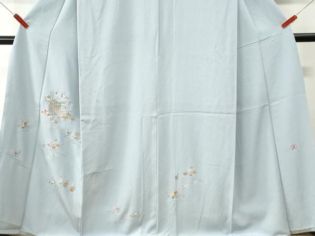 平和屋着物●訪問着 作家物 総刺繍 人物御所車花文 ラメ糸 正絹 逸品 CABM3950yc
