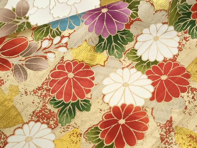 平和屋着物●豪華振袖 駒刺繍 牡丹花文 金彩 正絹 逸品 CABM3962yc