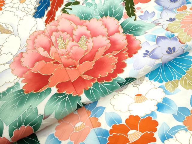 平和屋着物●豪華振袖 駒刺繍 鳳凰牡丹花文 金彩 正絹 逸品 CABM3976yc