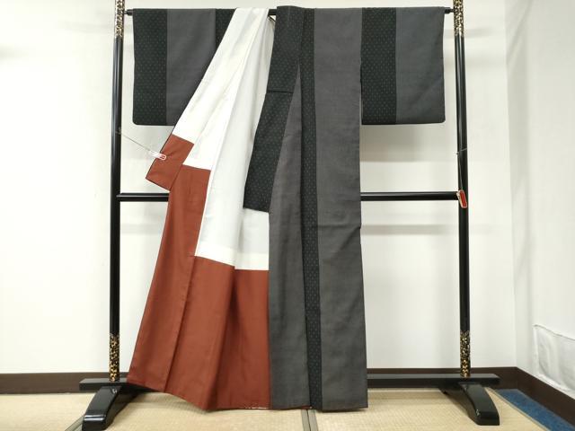 平和屋着物●本塩沢 十字絣 正絹 逸品 CABM3986yc