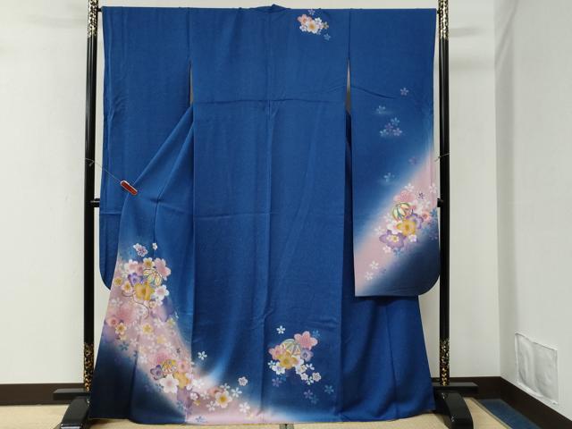 平和屋着物●豪華振袖 毬舞文 暈し染め 金通し地 京都きもの友禅扱い 正絹 逸品 CABM3993yc