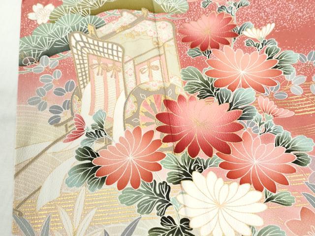平和屋着物●豪華振袖 御所車花松文 暈し染め 金彩 正絹 逸品 CABM3994yc