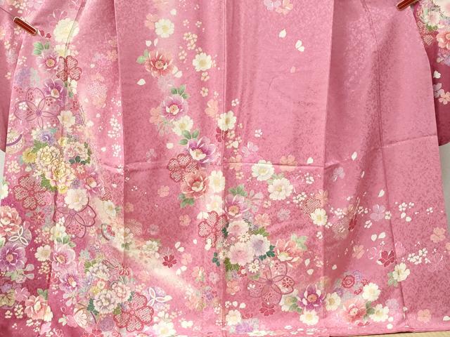 平和屋着物●豪華振袖 駒刺繍 牡丹舞花文 暈し染め 金通し地 正絹 逸品 CABM4005yc
