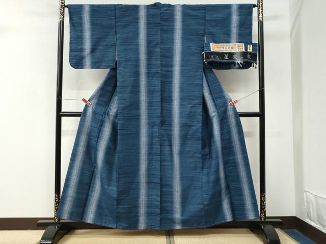 平和屋着物●置賜紬 米琉 星座の衣 霞文 証紙付き 正絹 逸品 未使用 CABM4017yc