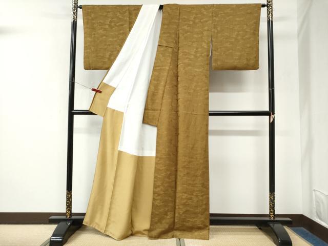 平和屋着物●上質な小紋 縞 霞文 正絹 逸品 CABM4020yc