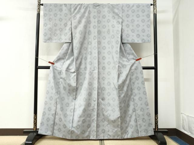 平和屋着物●本場大島紬 白大島 花菱文 正絹 逸品 CABM4029yc